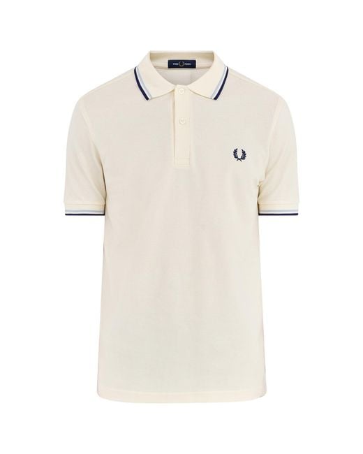 Fred Perry Natural Twin Tipped Polo Shirt Cream for men