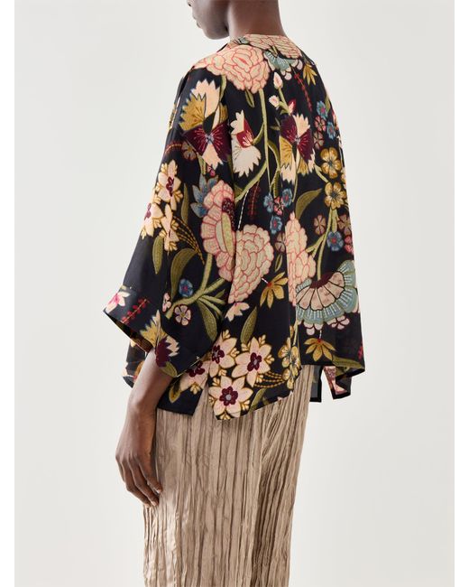 One Hundred Stars Multicolor Crepe Kimono Jacket