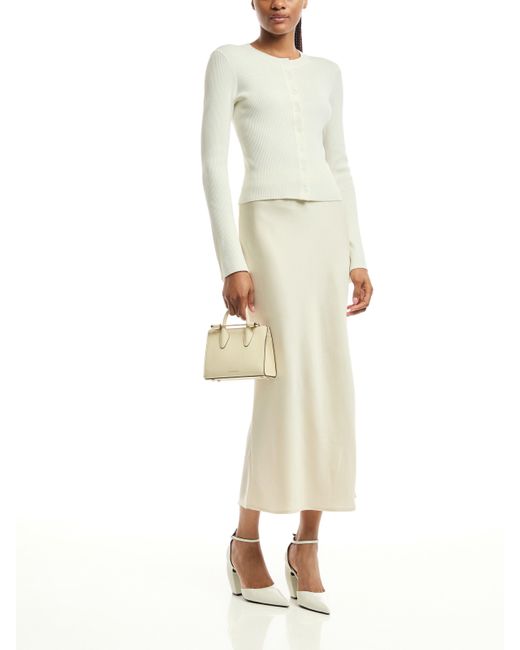 Pretty Lavish White Women's Breya Satin Midaxi Skirt