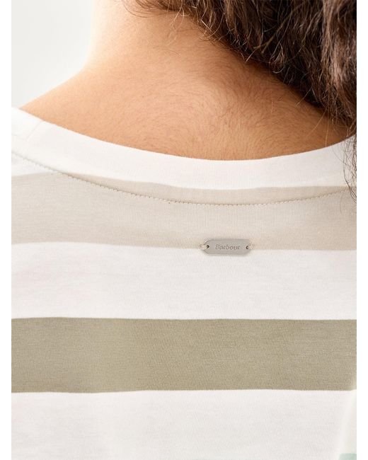 Barbour White Lyndale Top Multi