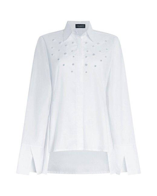 James Lakeland White Pearl Detail Shirt