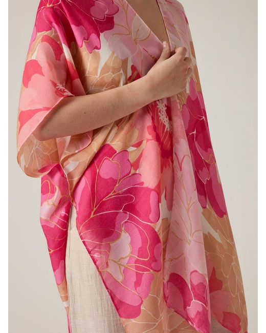 James Lakeland Pink Peony Floral Kaftan