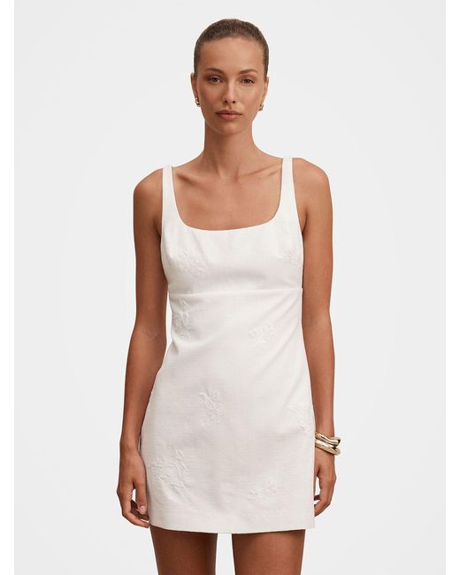 Forever New White Evangeline Embellished Mini Dress