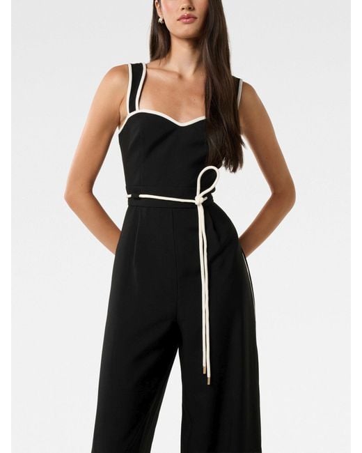Forever New Black Rosalind Tipped Jumpsuit