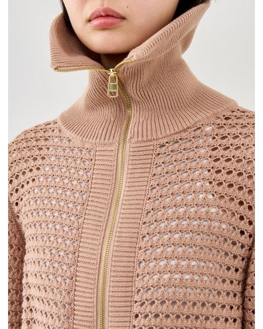 Varley Pink Eloise Full Zip Knit Cardigan