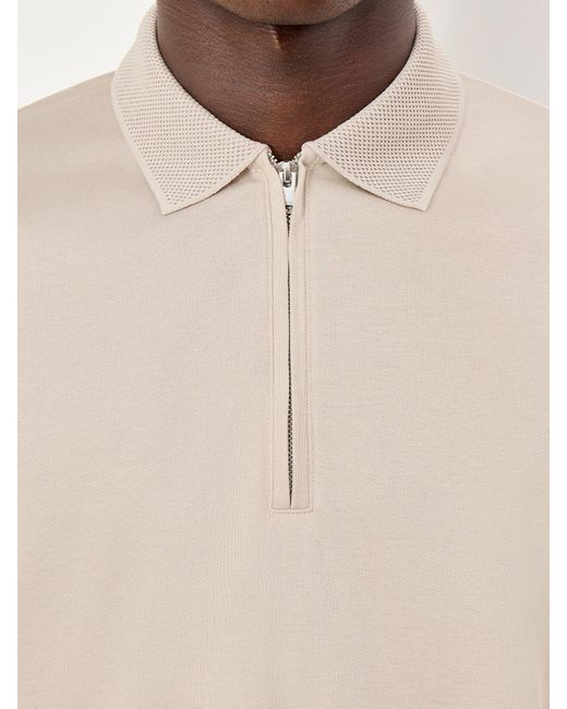 SELECTED Natural Fave Zip Short Sleeves Polo T-Shirt for men