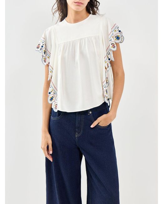Isabel Marant White Marlie-Gb Blouse Cream