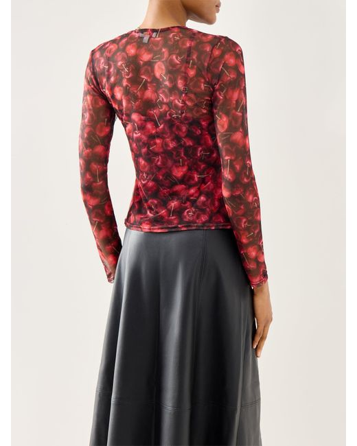 Never Fully Dressed Red Cherry Mesh Top
