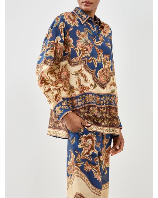 Zimmermann Blue Aster Relaxed Shirt Multi