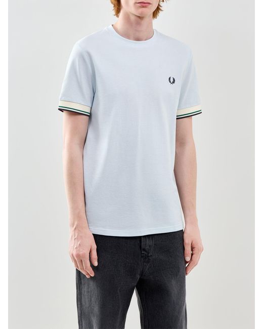 Fred Perry Blue Twin Tipped T-Shirt for men