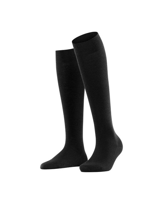 Falke Black Soft Merino Knee-High Socks
