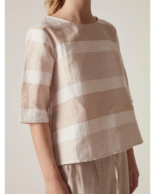 James Lakeland Natural Striped Blend Top
