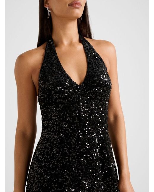 Forever New Riley Sequin Halter Neck Mini Dress in Black | Lyst UK