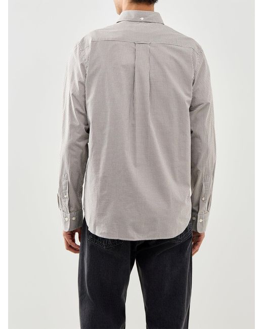 Gant Gray Classic Poplin Gingham Shirt for men