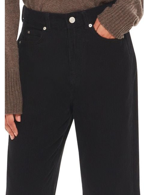Whistles Black Women's High Waist Cord Barrel Jean