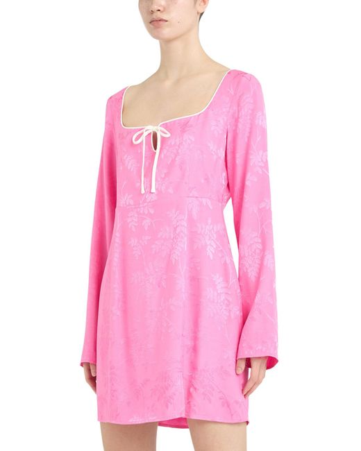 Kitri Pink Women's Elspeth Floral Jacquard Mini Dress