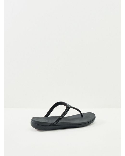 Fitflop White Solay Mixed-Crystal Toe-Post Sandals