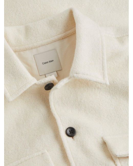 Calvin Klein White Relaxed Boucle Heavyweight Overshirt for men