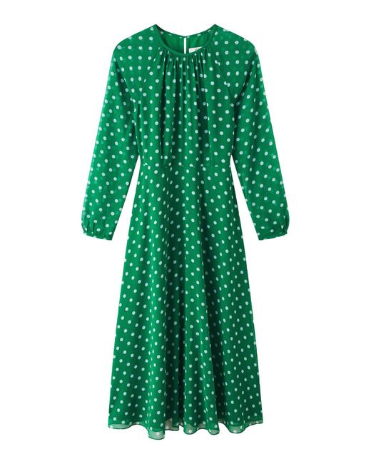 L.K.Bennett Green Women's Addison And Blue Spot Print Midi Dress