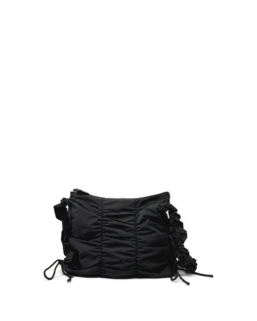 Damson Madder Black Ruched Tie Bag