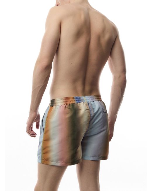 Paul Smith Blue Smith Stripe Swim Shorts, Polyester for men