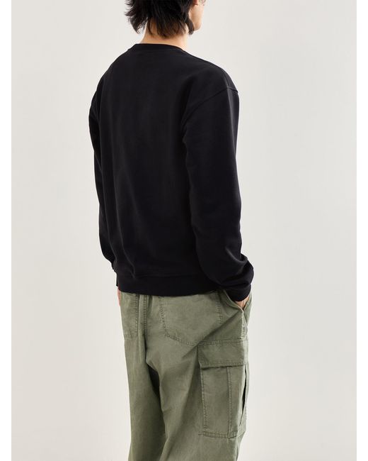 DIESEL Black Norm-V10 Logo Stitching Sweatshirt for men