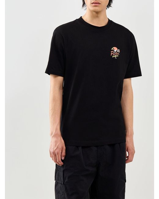 Parlez Black Marion Graphic T-Shirt for men