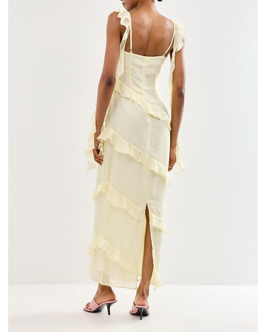 Pretty Lavish White Rue Ruffle Maxi Dress