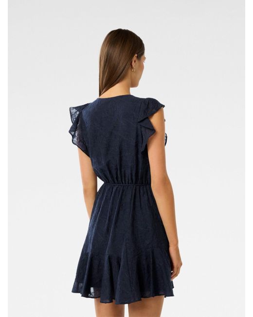 Forever New Blue Maxine Flutter Sleeves Mini Dress