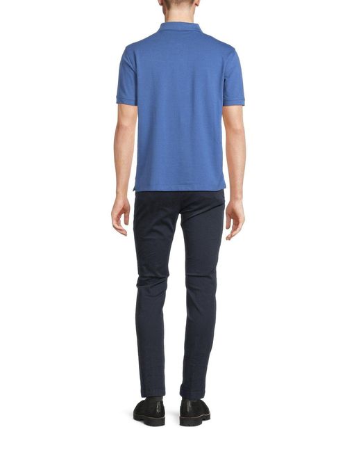 Gant Blue Contrast Piqué Polo Shirt for men
