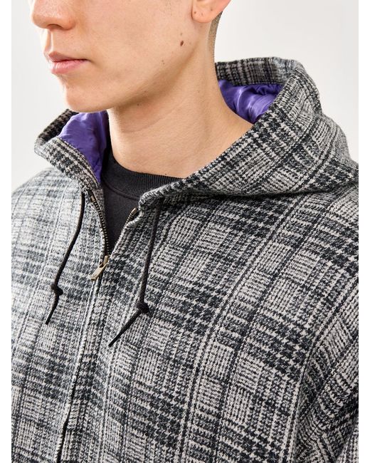 Needles Gray Zipped Hooded Jacket Multi for men