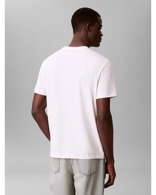 Calvin Klein White Graphic Crewneck T-Shirt for men