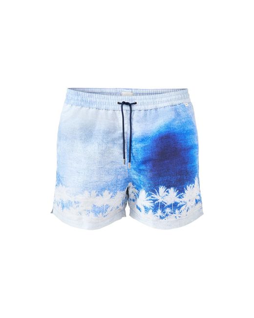 Paul Smith Blue Palm Sunset Swim Shorts for men