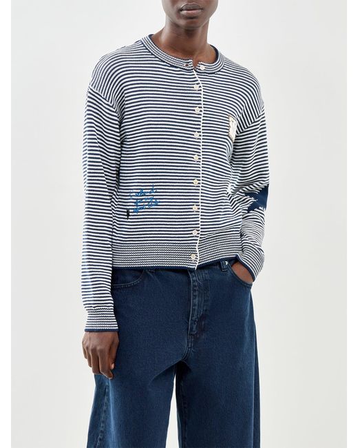 Weekend by Maxmara Blue Teiera Stripe Cardigan