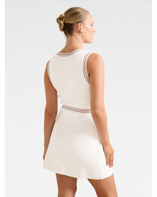 Forever New White Sabrina Striped Detail Knitted Mini Dress