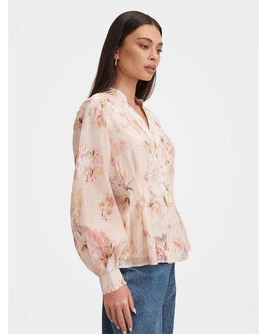 Forever New Pink Indie Tuck Blouse Multi