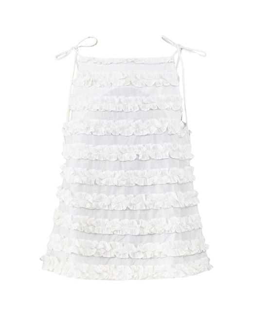 Damson Madder White Leili Ruffle Cami