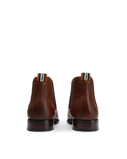 Simon Carter Brown Clover Chelsea Boots for men