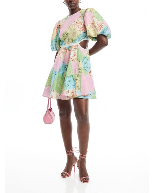 Kitri White Women's Coco Patched Toile De Jouy Mini Dress