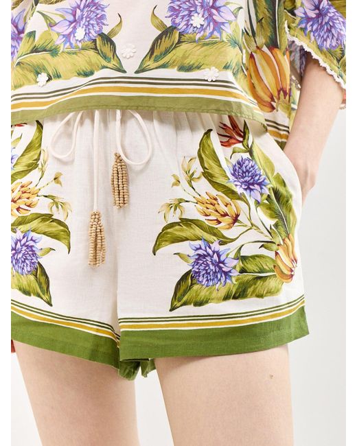 Farm Rio Yellow Shorts Multi