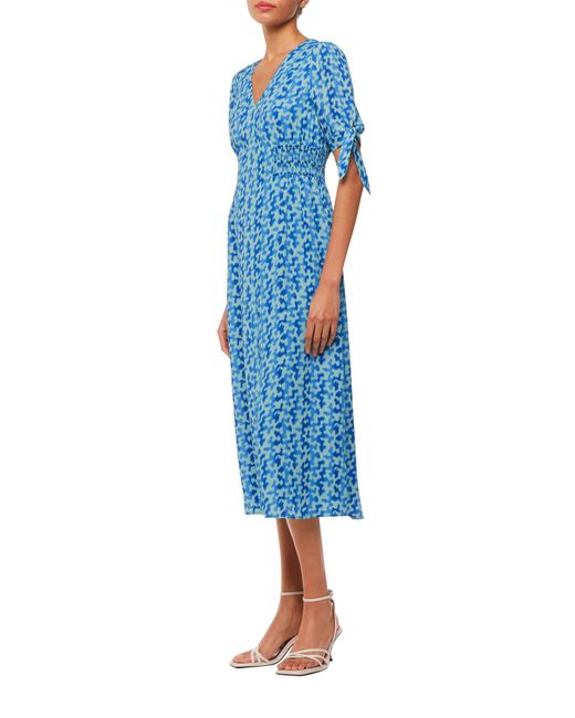 Whistles Blue Women's Hazy Coral Midi Dress
