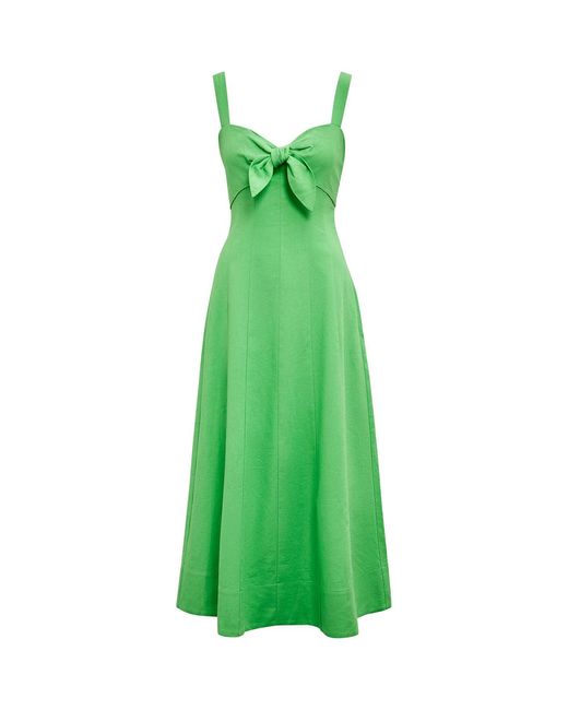 Forever New Green Kara Tie Front Midi Dress