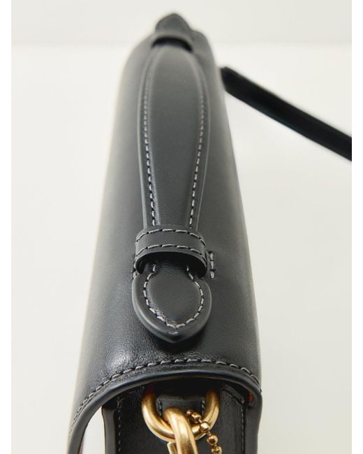 COACH Black Elora Refined Calf Top Handle Crossbody Bag