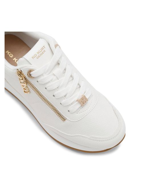KG by Kurt Geiger White Lina2 Lace Up Trainers