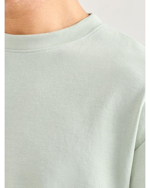 SELECTED White Slhlooseoscar Short Sleeve O-Neck Tee for men