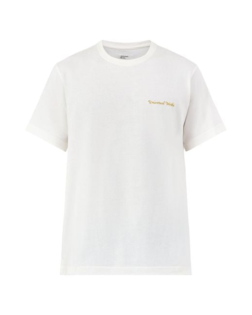 Universal Works White Wish You Were Here Graphic T-Shirt for men
