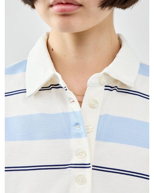 SELECTED Blue Relaxed Mellie Polo Top