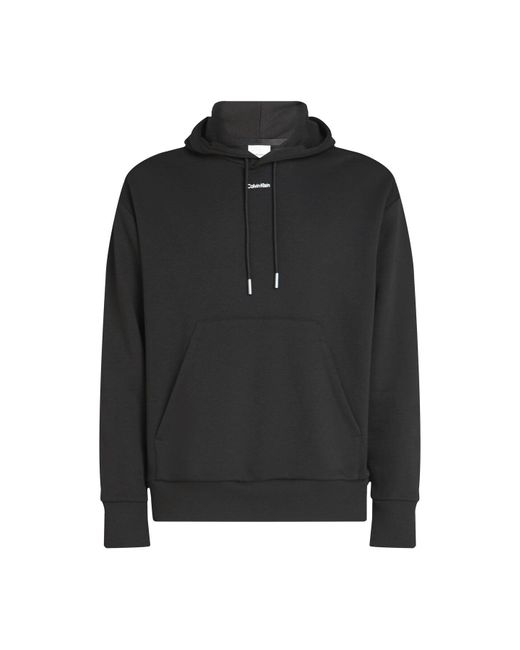 Calvin Klein Black Relaxed Hoodie With Nano Logo for men