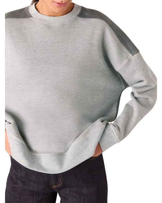 Whistles Gray Contrast Detail Sweat