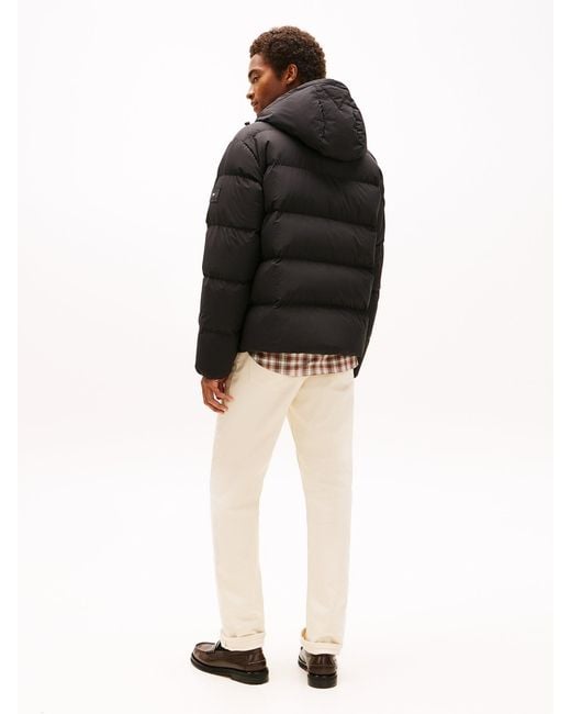 Tommy Hilfiger Black Down Hooded Puffer Jacket for men